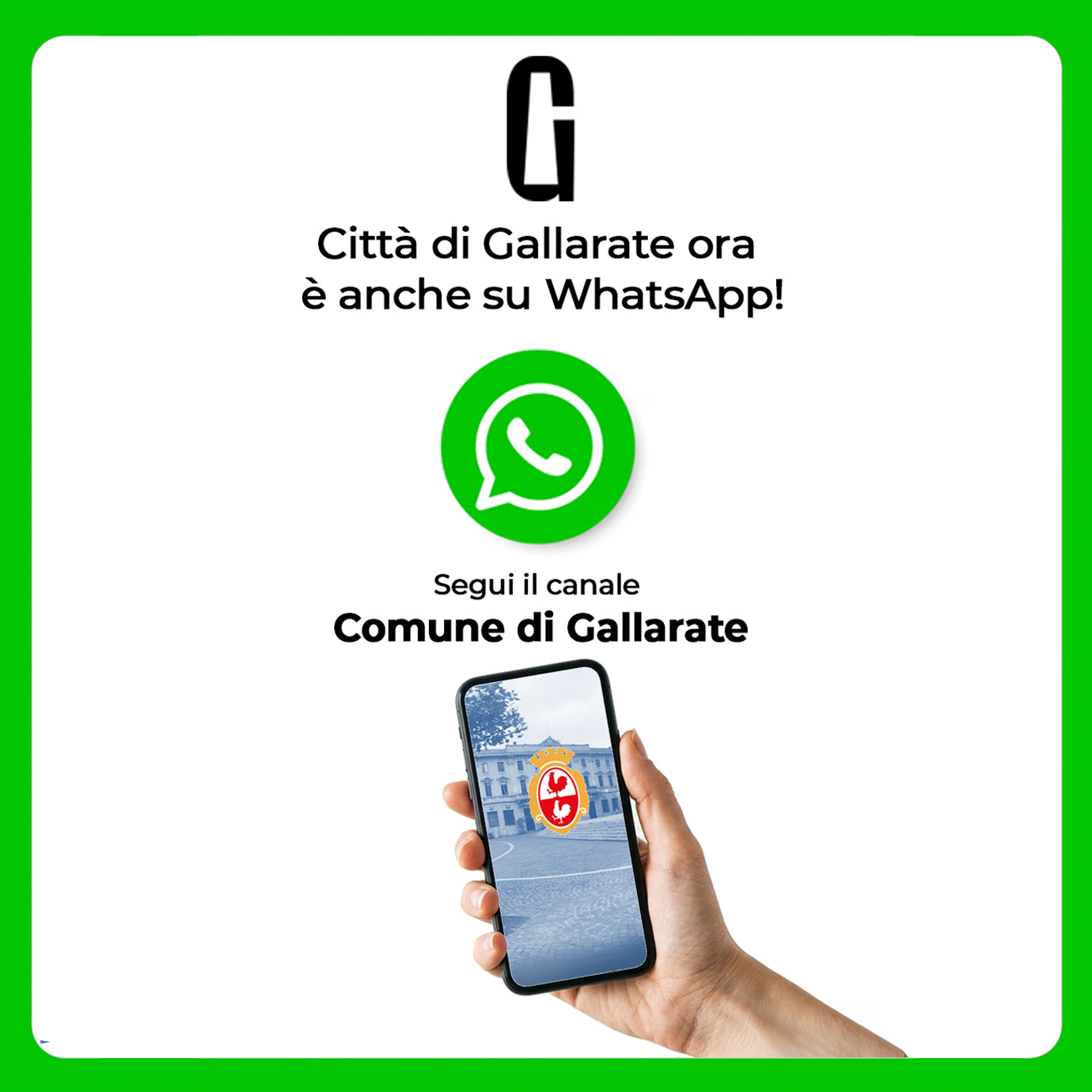Il comune di Gallarate è su whatsapp!